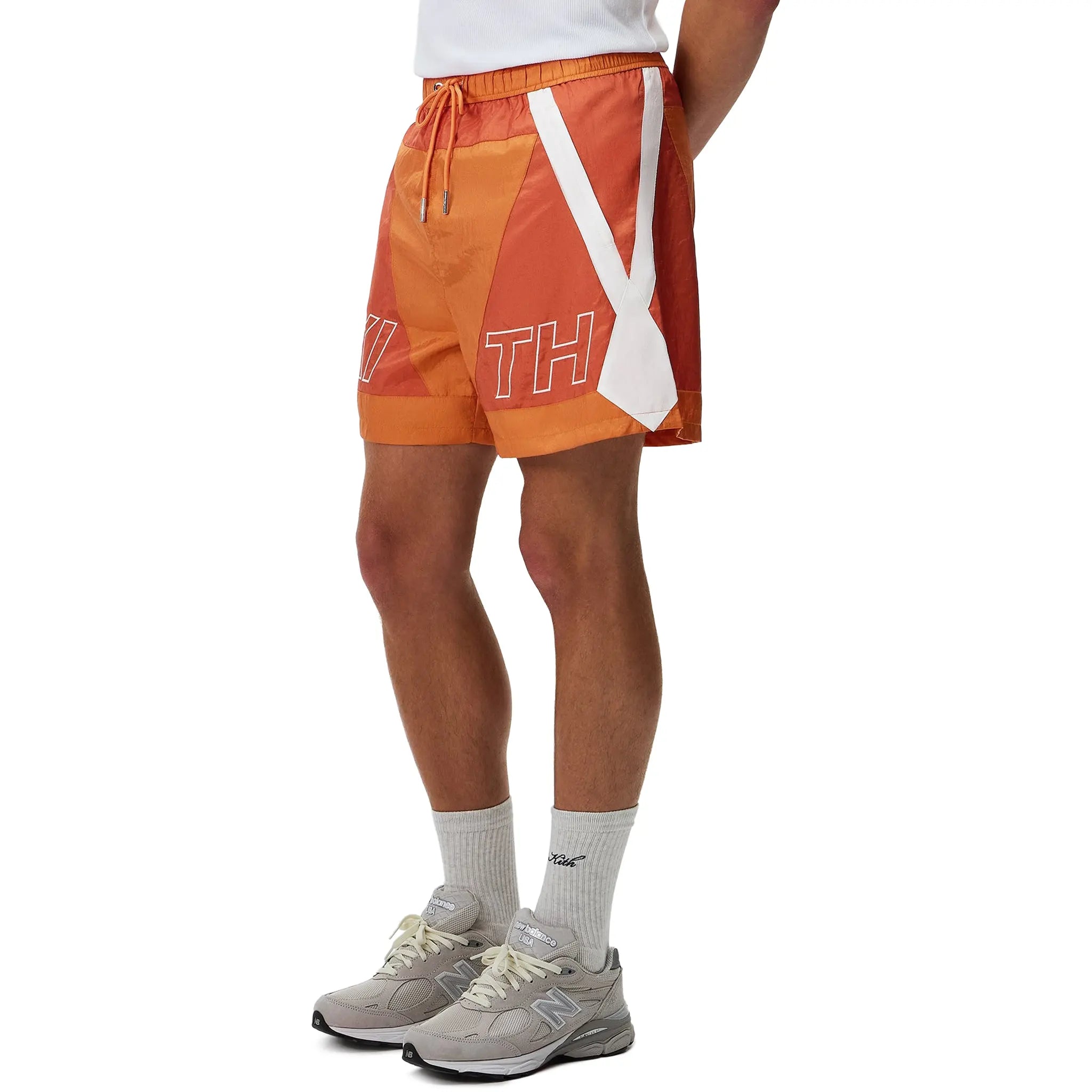Front Side View of Kith Washed Nylon Turbo Clementine Shorts KHM061279-841